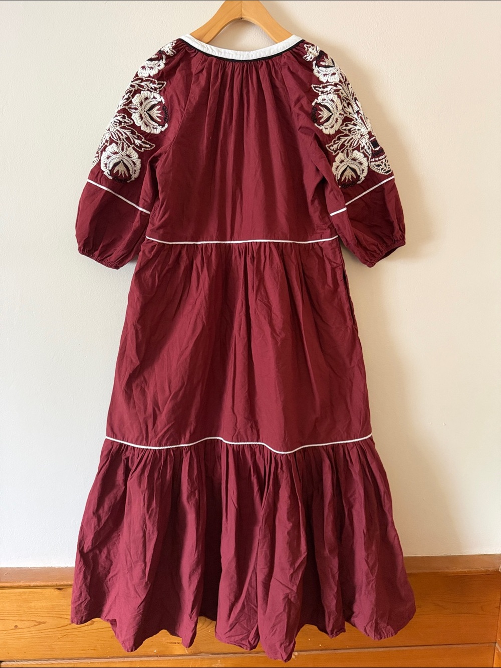 Anthropologie Gretel Embroidered Maxi Dress in Russet Brown Size XS - Picture 7 of 8